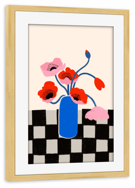 Poster mit Rahmen kiefer "Blooming Contrast" artboxONE - Floral,Abstrakt,Für Mama