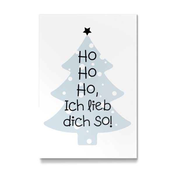Galerie-Print "Ho ho ho, lieb dich so - blau" 30x20 cm artboxONE