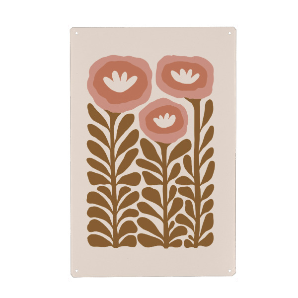 Holzbild "Blumenaufgang in Rosa" artboxONE - Floral,Für Kinder,Abstrakt