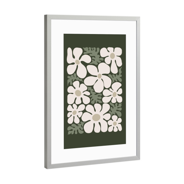 Poster mit Rahmen Silber "Floral Meadow" artboxONE - Natur,Floral,Abstrakt
