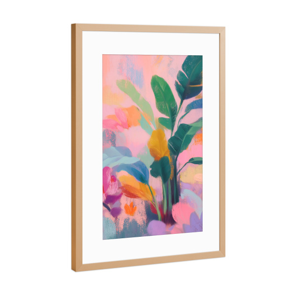 Poster mit Rahmen Kupfer "Sommertraum Exotik Palmen" artboxONE - Natur,Floral,Abstrakt
