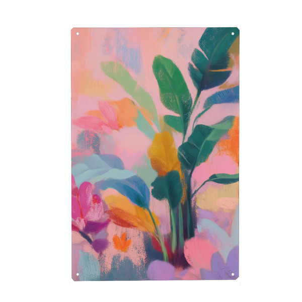 Metall Poster "Sommertraum Exotik Palmen" artboxONE - Natur,Floral,Abstrakt