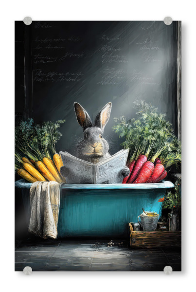 Acrylglasbild "Zebra nimmt ein Bad A" artboxONE - Tiere,Lustig - Zebra,Bad,Badewanne,Badezimmer,Tier,Entspannen,Spa