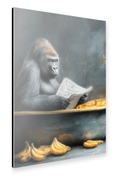 Alu-Dibond "Gorilla nimmt ein Bad A" 30x20 cm artboxONE