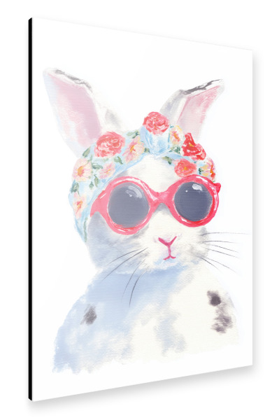 Alu-Dibond "Hasen Fashion Chic" 30x20 cm artboxONE