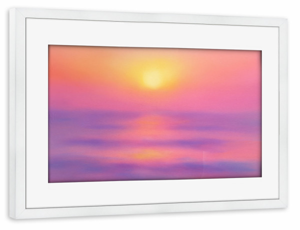 Poster mit Rahmen weiß "Dreamy Sunset Grunge Aesthetics" artboxONE - Natur,Abstrakt