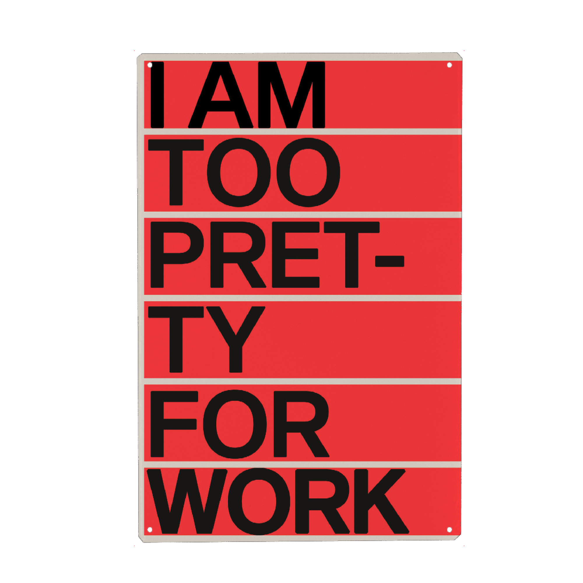 Holzbild "Hübsch für die Arbeit" artboxONE - Typografie,Lustig