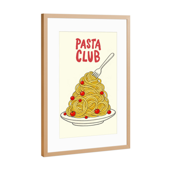 Poster mit Rahmen Kupfer "Pasta Club, Italian Retro Vibes" artboxONE - Essen & Trinken,Essen & Trinken / Obst & Gemüse