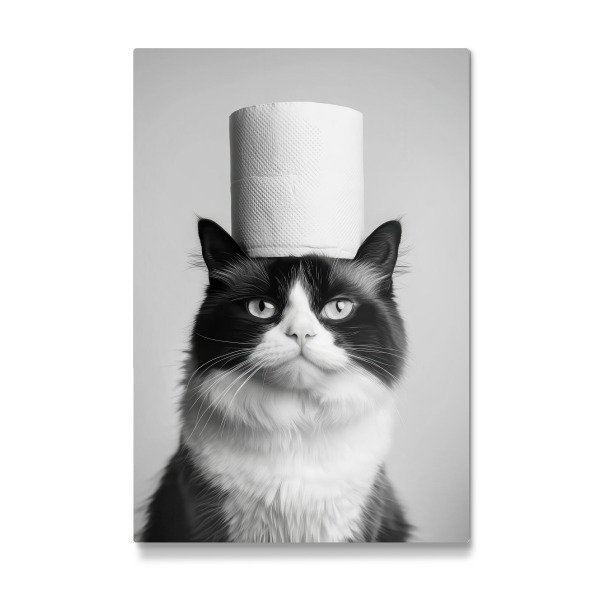 Galerie-Print "Toilet Paper Cat Bathroom Humor" 75x50 cm artboxONE