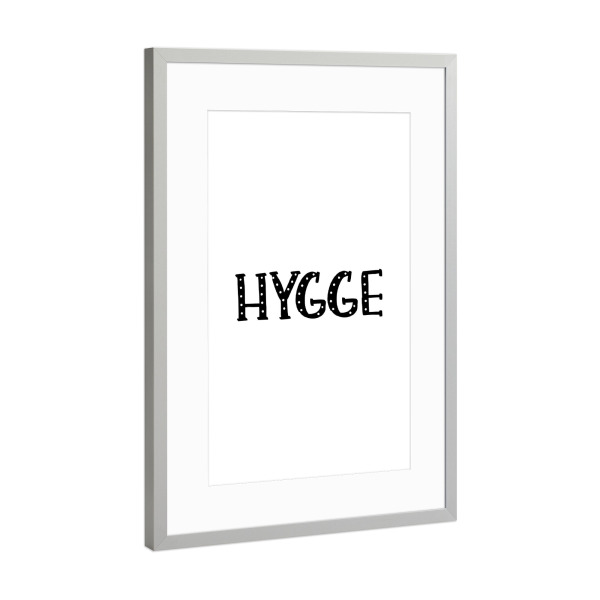 Poster mit Rahmen Silber "Hygge-Typografie" artboxONE - Typografie