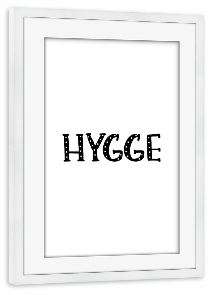Poster mit Rahmen weiß "Hygge-Typografie" artboxONE - Typografie