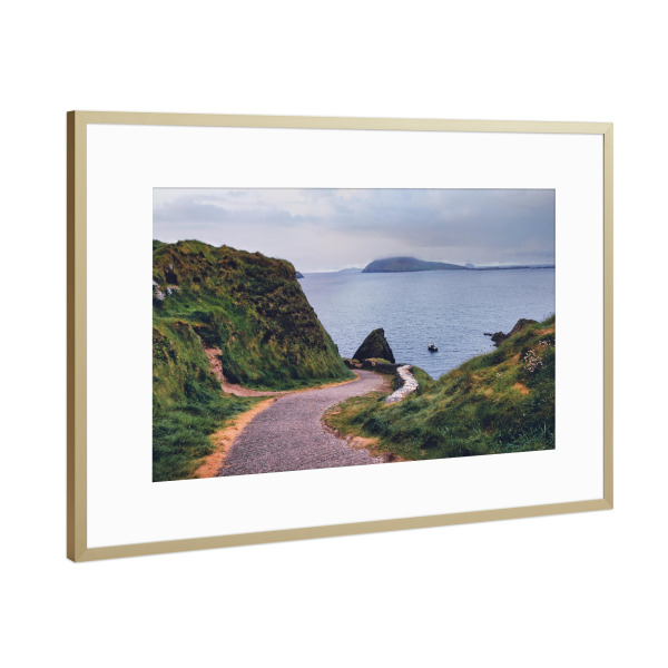 Poster mit Rahmen Gold "Dunqin Pier" artboxONE - Natur,Reise,Reise / Strand und Meer,Reise / Länder