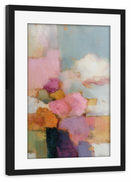 Poster mit Rahmen schwarz "Zarte Felder Träume" artboxONE - Natur,Abstrakt,Geometrie