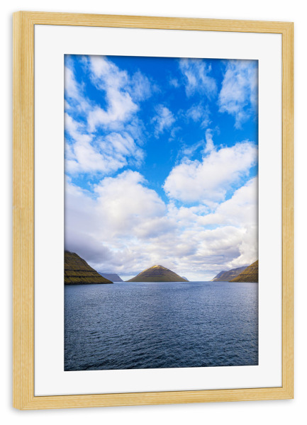 Poster mit Rahmen kiefer "Felsen auf Färöer" artboxONE - Natur,Reise,Reise / Strand und Meer,Reise / Länder