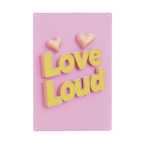 Holzbild "Liebe Laut mit Herz" artboxONE - Typografie,Liebe,Buchstaben