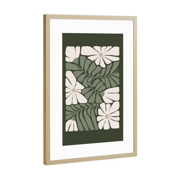 Poster mit Rahmen Gold "Garten ruhig" artboxONE - Natur,Floral,Abstrakt