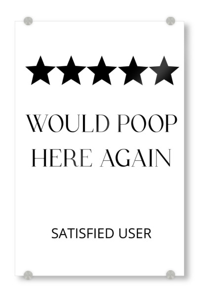 Acrylglasbild "Five Star Review" artboxONE - Typografie,Lustig