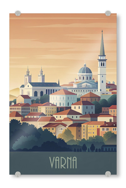 Acrylglasbild "Die Skyline von Varna" artboxONE - Städte,Reise,Abstrakt,Architektur