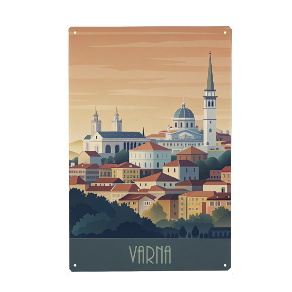 Holzbild "Die Skyline von Varna" artboxONE - Städte,Reise,Abstrakt,Architektur