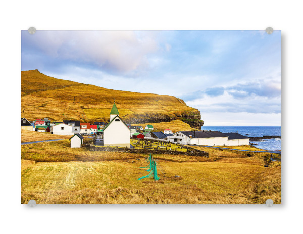 Acrylglasbild "Gjógv auf Färöer" artboxONE - Natur,Reise,Architektur,Reise / Strand und Meer,Reise / Länder