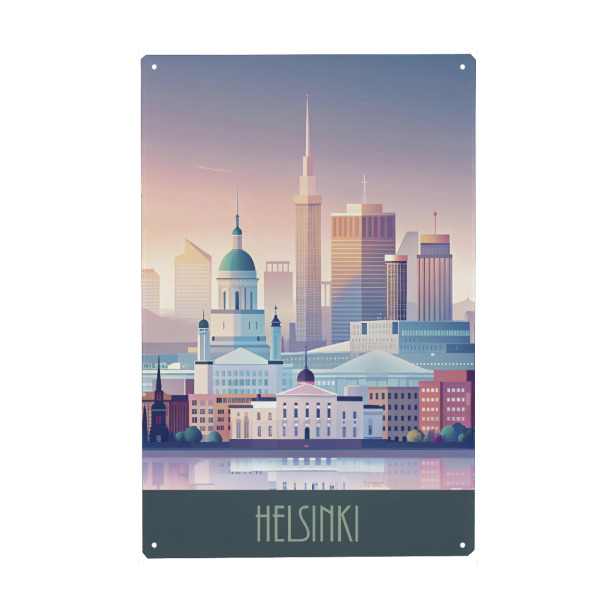 Metall Poster "Skyline von Helsinki" artboxONE - Städte,Reise,Architektur