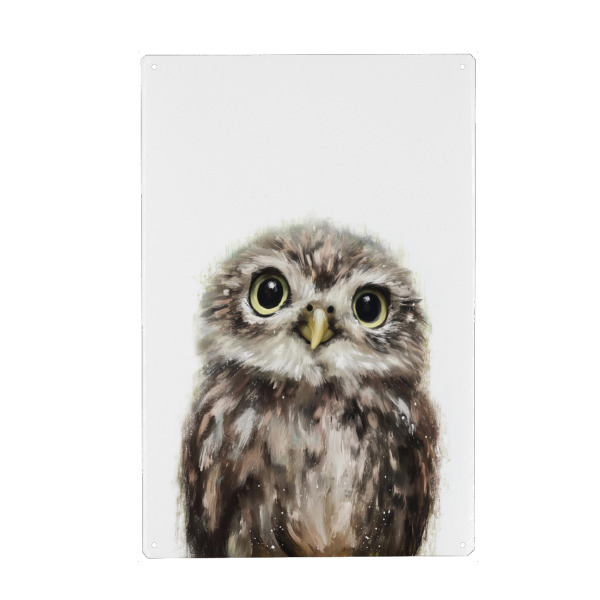 Holzbild "Mini Eule im Licht" artboxONE - Natur,Tiere,Lustig