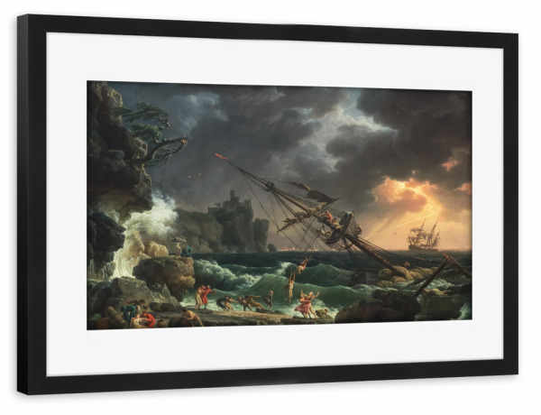 Poster mit Rahmen schwarz "Der Schiffbruch" artboxONE - Reise,Reise / Strand und Meer,Für Papa