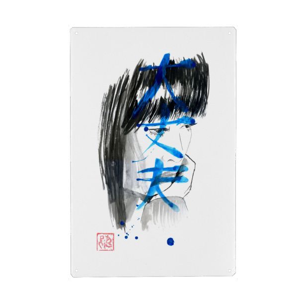 Holzbild "Daijobu" artboxONE - Menschen,Reise / Asien - Daijobu,Sumie,Japan,Kanji,Frau