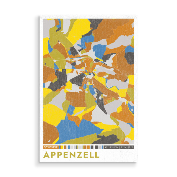 Holzbild "Stadt Appenzell Colormap" artboxONE - Städte / Weitere