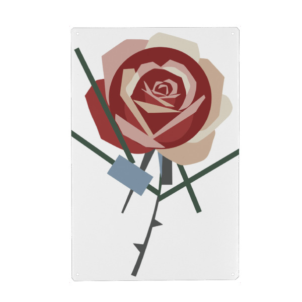 Holzbild "Geometric rose" artboxONE - Floral,Geometrie