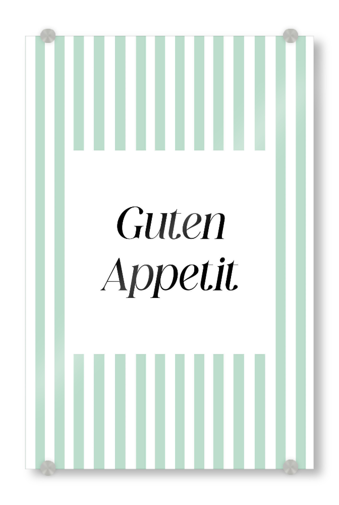 Acrylglasbild "Guten Appetit - grüne Streifen" artboxONE - Typografie,Essen & Trinken,Abstrakt,Für Mama