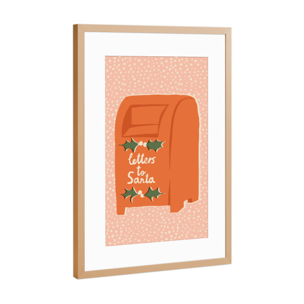 Poster mit Rahmen Kupfer "Happy Christmas (47)" artboxONE - Für Kinder,Weihnachten,Für Mama