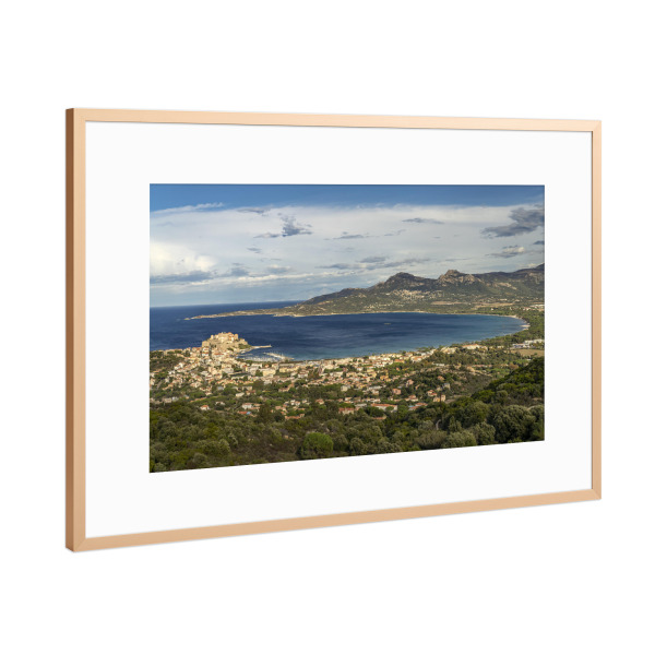 Poster mit Rahmen Kupfer "Calvi, Korsika" artboxONE - Städte,Reise - Zitadelle,Calvi,Balagne,Korsika,Frankreich,Bucht,Stadtansicht
