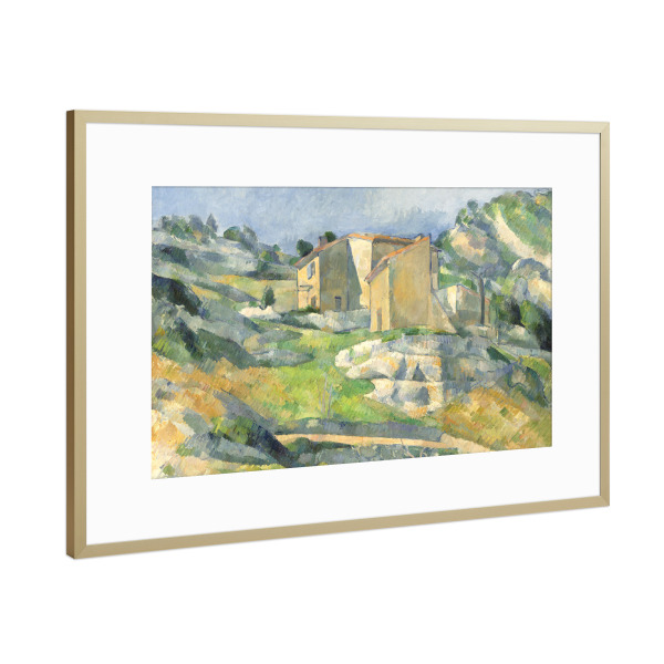 Poster mit Rahmen Gold "Häuser in der Provence" artboxONE - Reise,Architektur,Reise / Länder