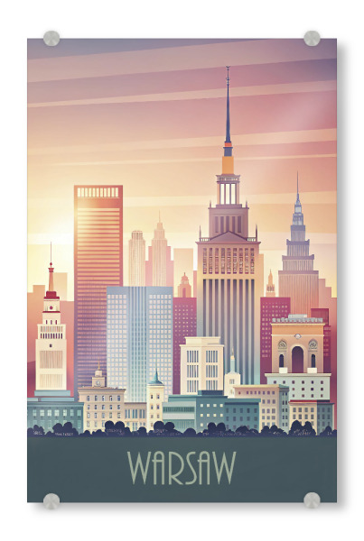 Acrylglasbild "Skyline von Warschau" artboxONE - Städte,Reise,Architektur