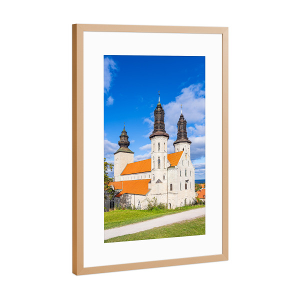 Poster mit Rahmen Kupfer "Domkirche zu Visby" artboxONE - Reise,Architektur,Reise / Länder
