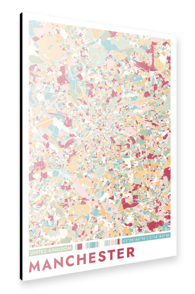 Alu-Dibond "Colormap Manchester" 75x50 cm artboxONE