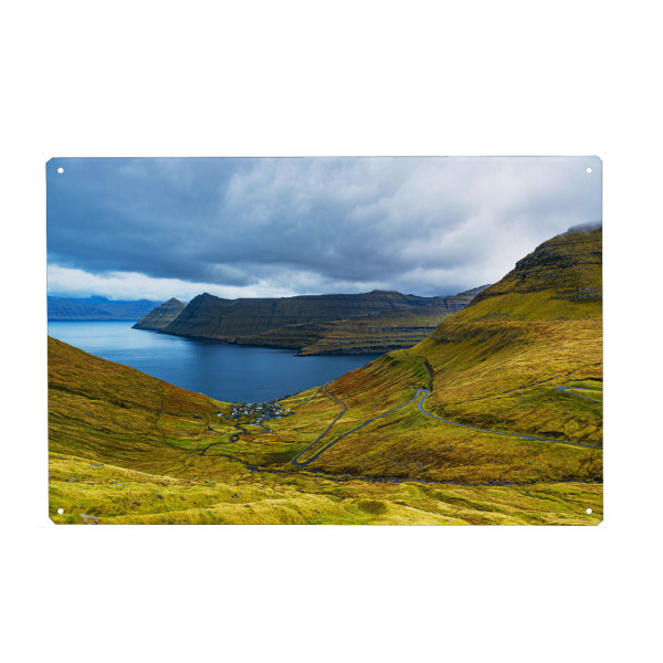 Holzbild "Funningur auf Färöer" artboxONE - Natur,Reise,Architektur,Reise / Strand und Meer,Reise / Länder