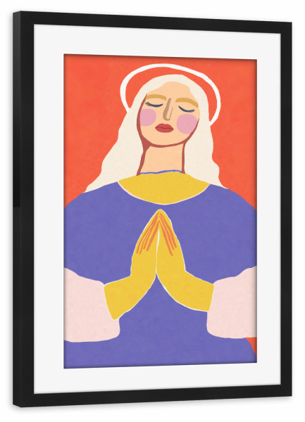 Poster mit Rahmen schwarz "Maria in Blau" artboxONE - Abstrakt,Menschen,Liebe