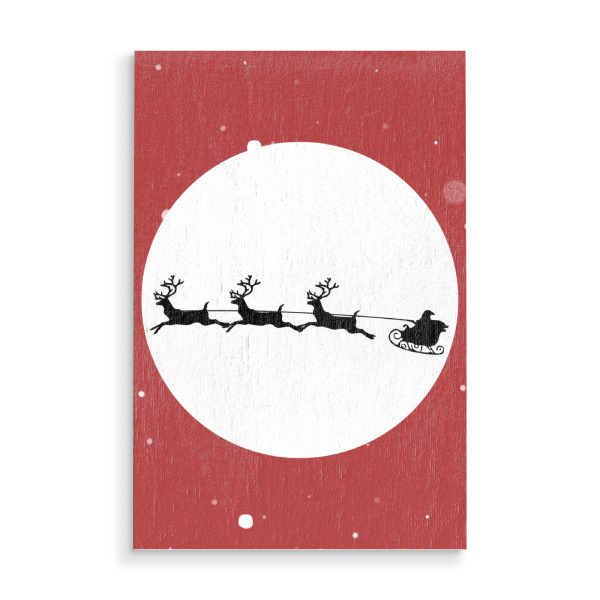 Holzbild "Santa's Silhouette" artboxONE - Tiere,Liebe,Weihnachten