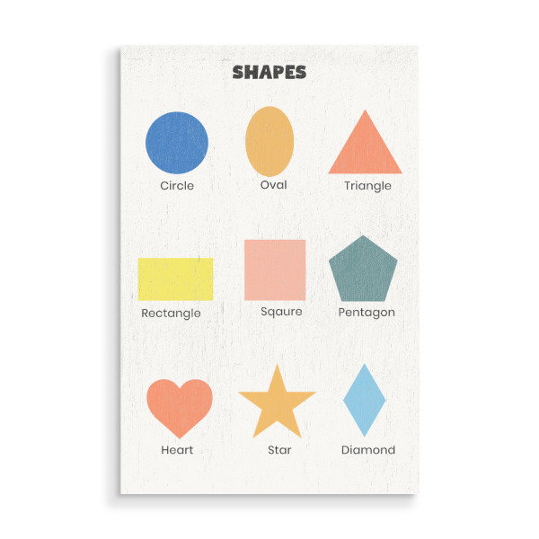 Holzbild "Learn Basic Shape Educational Kids" artboxONE - Für Kinder,Geometrie