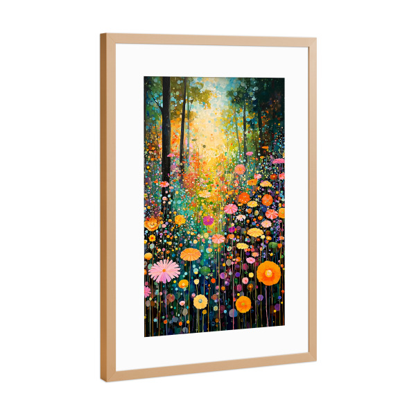 Poster mit Rahmen Kupfer "Waldblumen A (matart)" artboxONE - Natur,Floral - Blumen,Forest,Natur,Modern,Kunst,Gustav klimt,Klimt