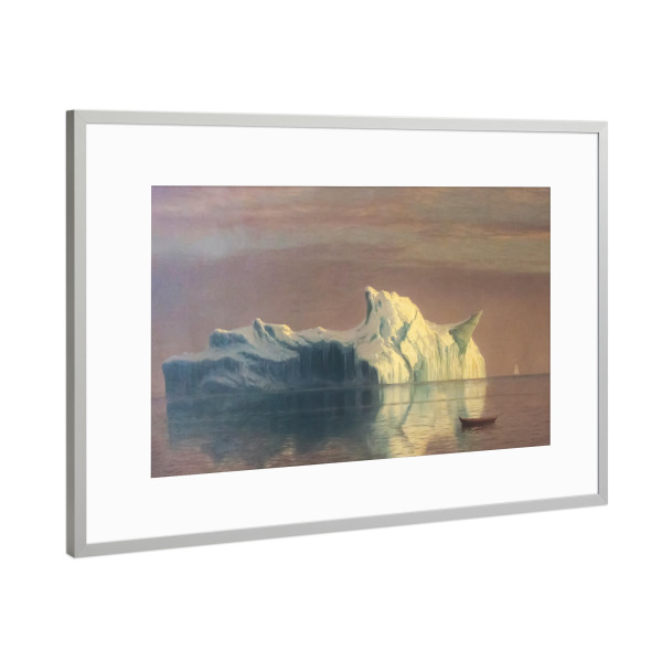 Poster mit Rahmen Silber "Der Eisberg von Albert Bierstadt" artboxONE - Natur,Reise / Strand und Meer,Für Papa