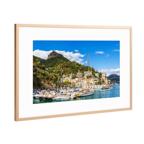 Poster mit Rahmen Kupfer "Fischerdorf Cetara am Meer" artboxONE - Natur,Reise,Architektur,Reise / Strand und Meer,Reise / Länder