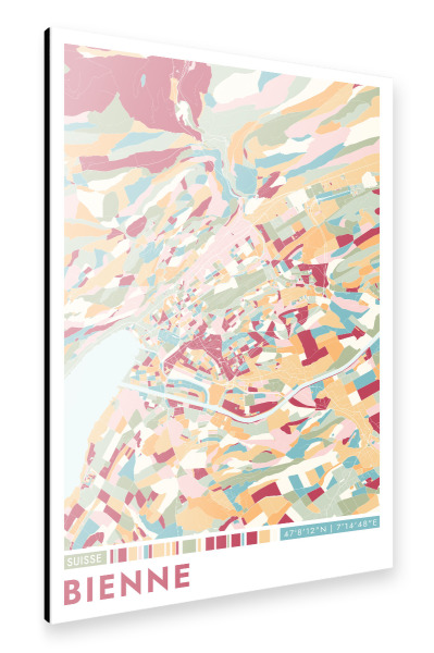 Alu-Dibond "Colormap Biel" 30x20 cm artboxONE