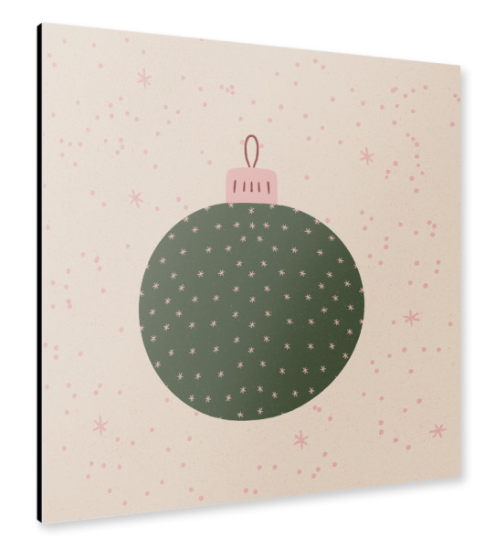 Alu-Dibond "Grüne Weihnachtskugel" 30x30 cm artboxONE
