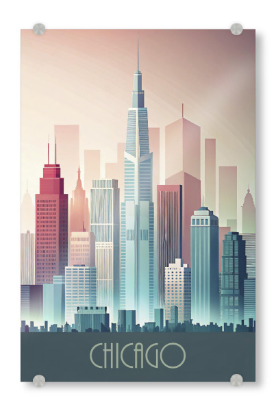 Acrylglasbild "Skyline von Chicago" artboxONE - Städte,Reise,Abstrakt,Architektur