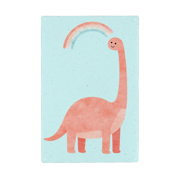 Holzbild "Regenbogen-Diplodocus-Dinosaurier" artboxONE - Für Kinder,Tiere