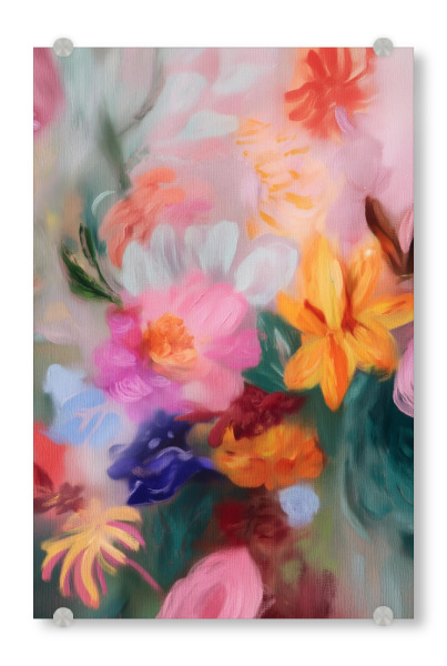 Acrylglasbild "Florales Farbespiel Eleganz" artboxONE - Natur,Floral,Abstrakt