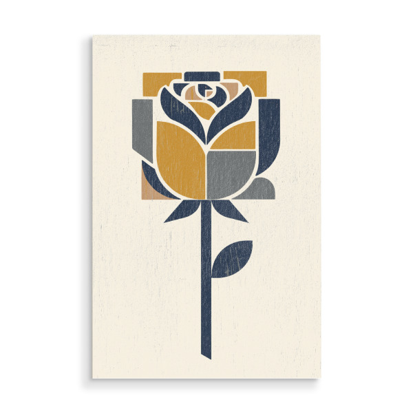 Holzbild "Mid-Century Rose" artboxONE - Floral,Geometrie